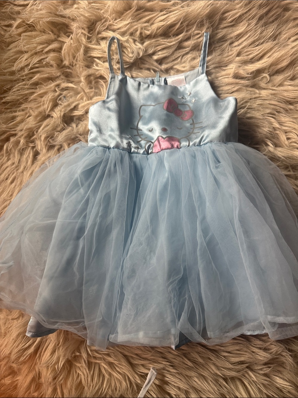 Hello Kitty Pale Blue Satin Dress with Pink Logo